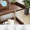 Martha Stewart Emmett 3 Shelf 35in.H Storage Display Unit Bookcase w/Polished Brss Metal Frame in Walnut Wood Grain JN-2542B3-BR-GLD-MS - alternate 7
